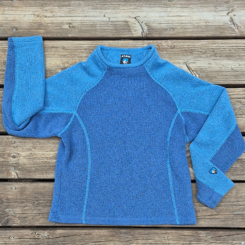 Kuhl Kids Two-Tone Blue Crewneck Sweater